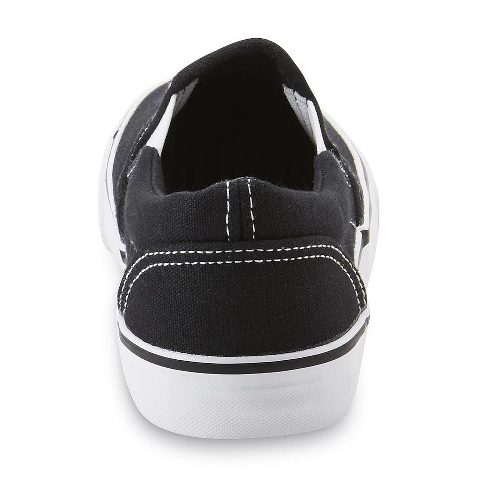  Zapatos sin cordones Joe Boxer para niños pequeños/jóvenes unisex Replay de lona negros  Foto 3 de 3
