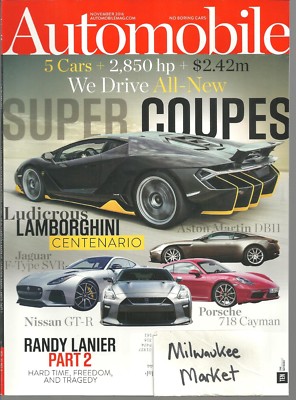 Automobile November 2016 Lamborghini Centenario Super Coupes Miata 124 Spider