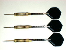 Steel Tip Darts, New 18 Gram Brass, with Aluminum Spinning Shafts, 3116