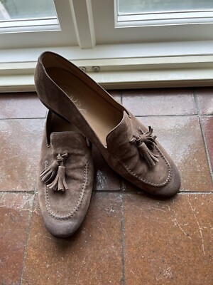 Tod's brown suede loafers with tassels UK