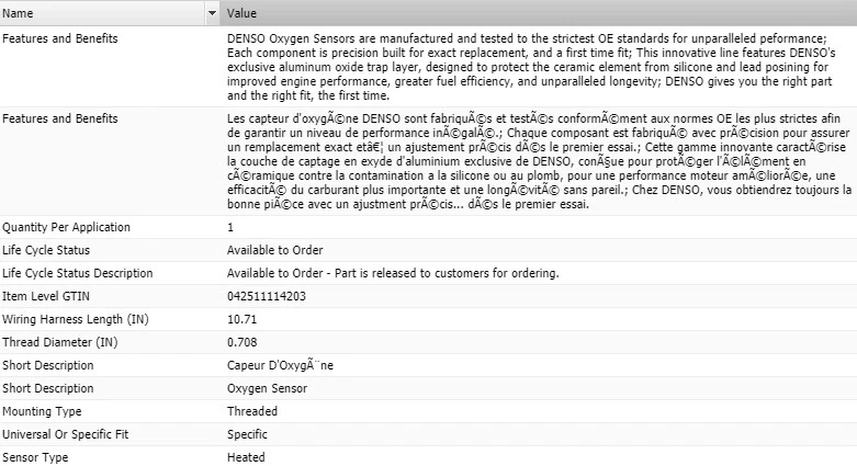 电装下游右氧传感器适用于 2009 - 2015 年尼桑 GT-R V6-3.8L — 第 2/4 张图片