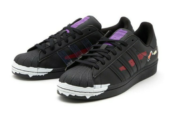 Adidas Superstar Comic Art Graffiti Shoes Black Red Blue  display picture 3