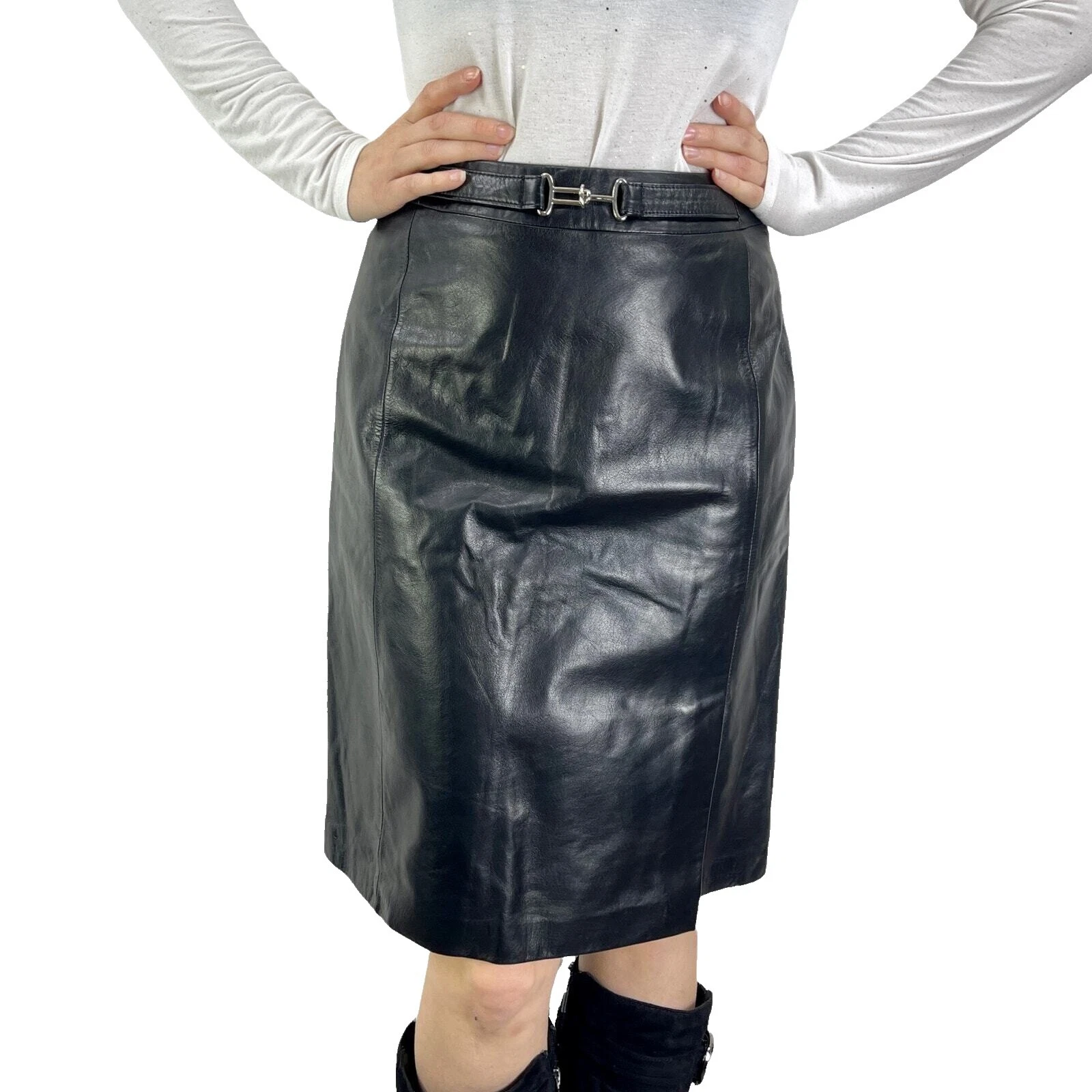 Faldas para mujer Ann Taylor de cuero línea A