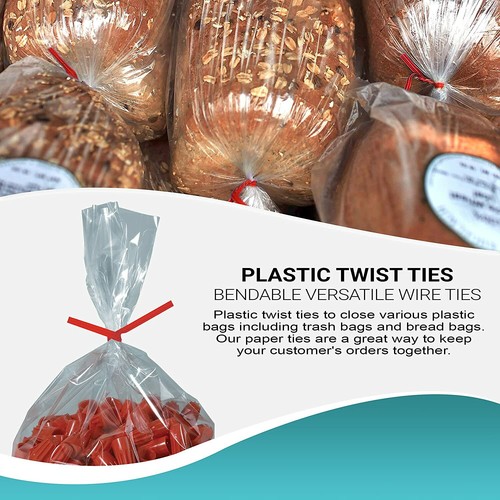 New uline 4 inch Black & Red plastic twist ties gift ties cable ties s-2505bl - Picture 13 of 18