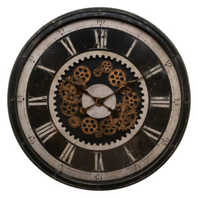 Große Wanduhr CHARLEY, Ø 76 cm, mit dekorativem Mechanismus