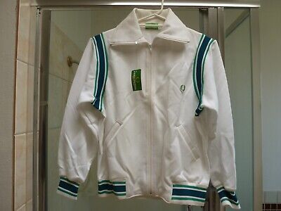 NEW JAPAN MADE Retro 80 90s FRED PERRY TENNIS Tracksuit Jacket WHITE Green  small | eBay