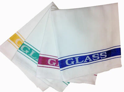 100% Cotton Bar Glass Cloths Pack Tea Towels | Catering Restaurant | Kitchen