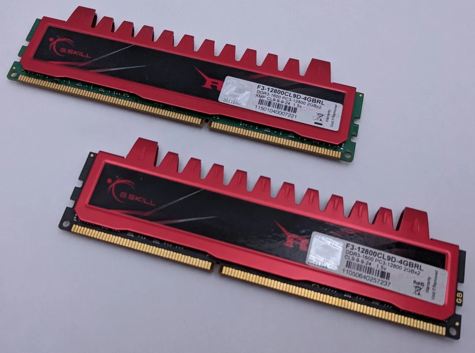 G.Skill Ripjaws 4GB Kit (2x2GB) PC3-12800 DDR3-1600 DIMM RAM F3-12800CL9D-4GBRL - Image 2 of 4