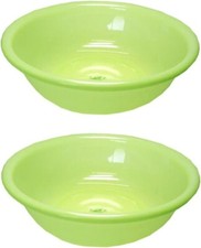 2 Pack Green Plastic Basin for Home Camping Dish Wash Tub Made in Japan 3049x2