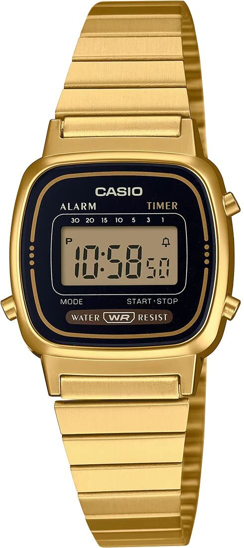Casio LA670WGA-1 Women's Digital Wristwatch Gold × Black