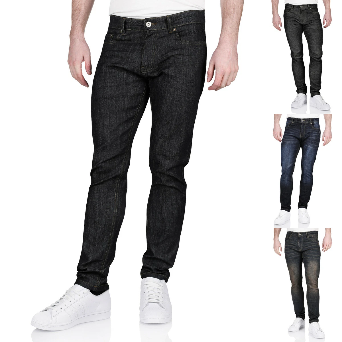 Slim Stretch Denim Trousers - Luxury Black