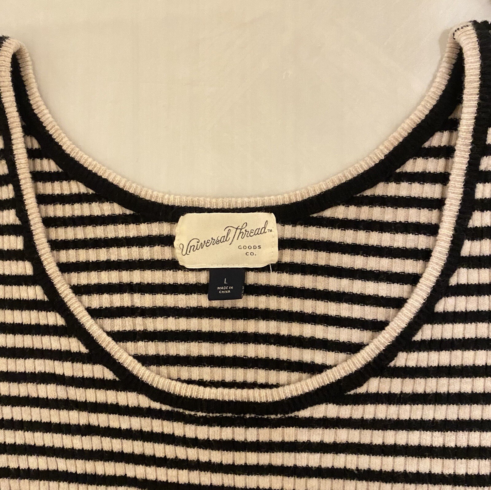 Universal Thread Black/Cream Striped Sweater Top … - image 2