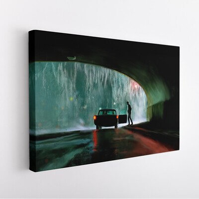 Matrixfarbe auf Leinwand |Matrix ''Get in the car'' Regenszene |The Matrix Poster