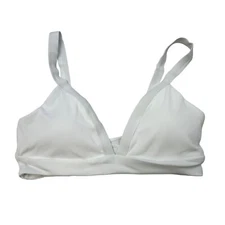 L*Space Women's Vera Pullover Padded Bikini Top White Ribbed XL New