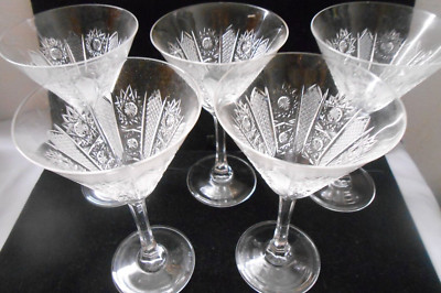 5  Crystal Bohemia Stemware 6.5 In / 4OZ GLASSES