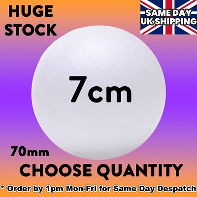 70mm 7cm massive Styropor Bastelkugeln Schaumstoffkugeln - Top Qualität & schnelle Lieferung