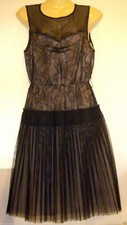 Mango Dress Vintage style black lace cocktail dress XS