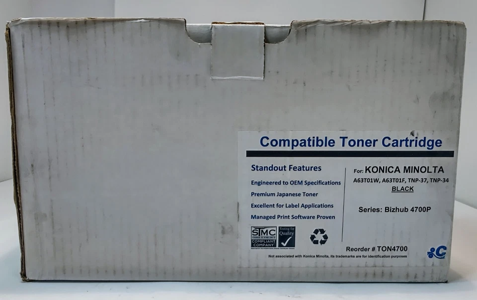 4700 P For Bizhub A63T01W TNP34 TNP37 MICR Compatible Toner For Konica -Minolta - Image 4 of 4