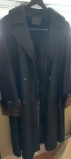 Fendi Vintage Woman's Brown Cowhide Leather And Fur Lined Coat, 100% Authentic