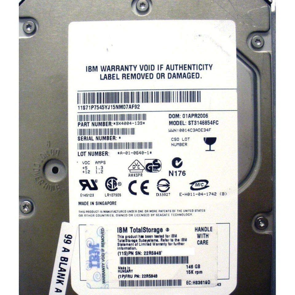 IBM 22R5948 Hard Drive 146.8GB 15K FC 3.5in 2Gbps - Image 2 of 3