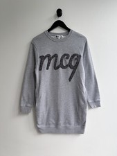 McQ Alexander McQueen Gray Long Sweatshirt Mini Dress Size S Womens