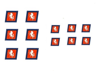3 Paar je 7,875 & 5,25 mm 1:43 Modellbus Wasserrutsche Transfers Invictaway Logo