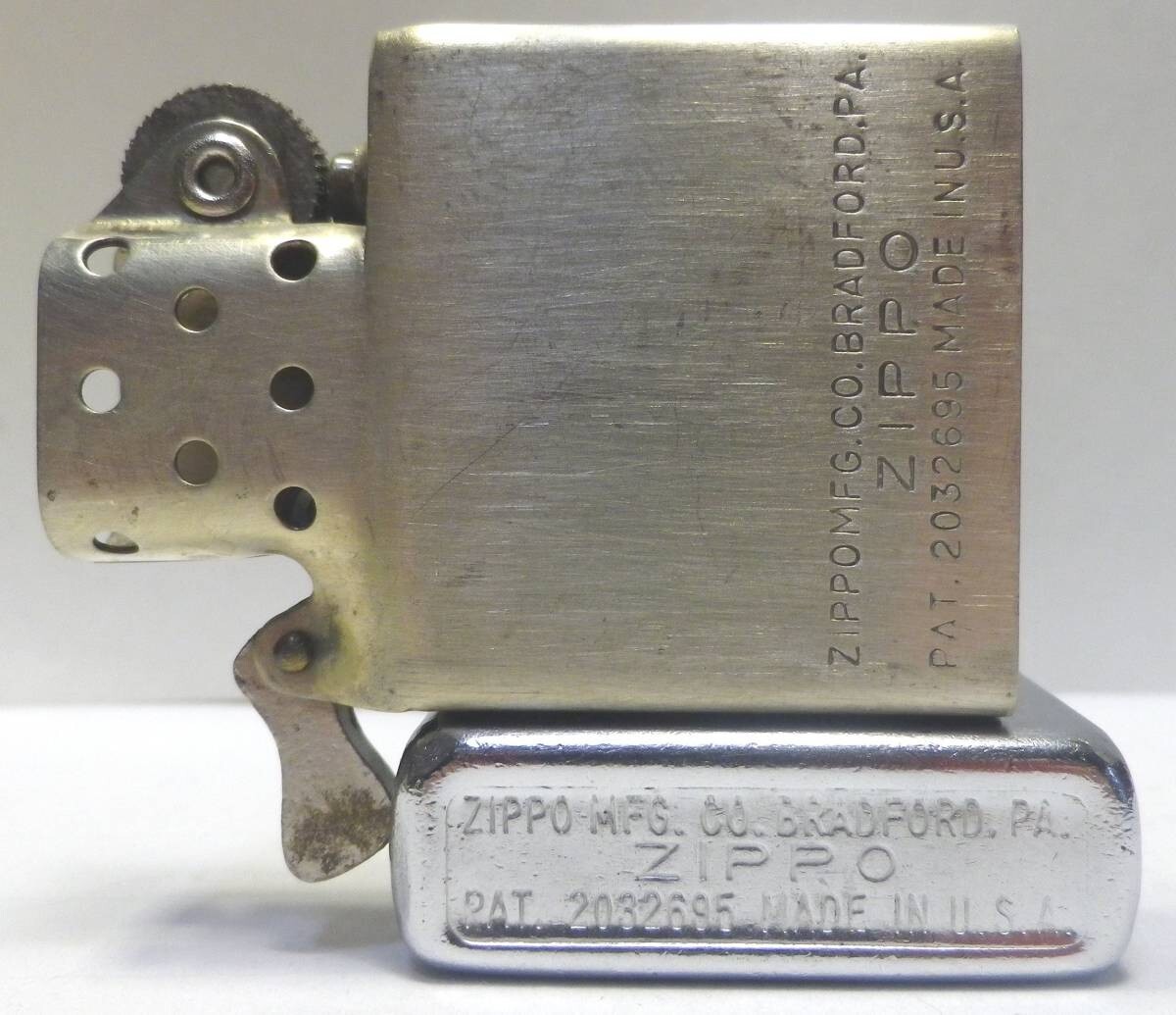 Japan Zippo oil lighter 194751 '3 barrel hinge & nickel silver ZIPPO