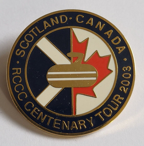 2003 SCOTLAND CANADA RCCC CENTENARY TOUR ROYAL CANADIAN CURLING CLUB LAPEL PIN