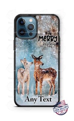 Merry Christmas Bambi Deer Phone Case For iPhone 14 Pro Max Samsung A51 Google 4