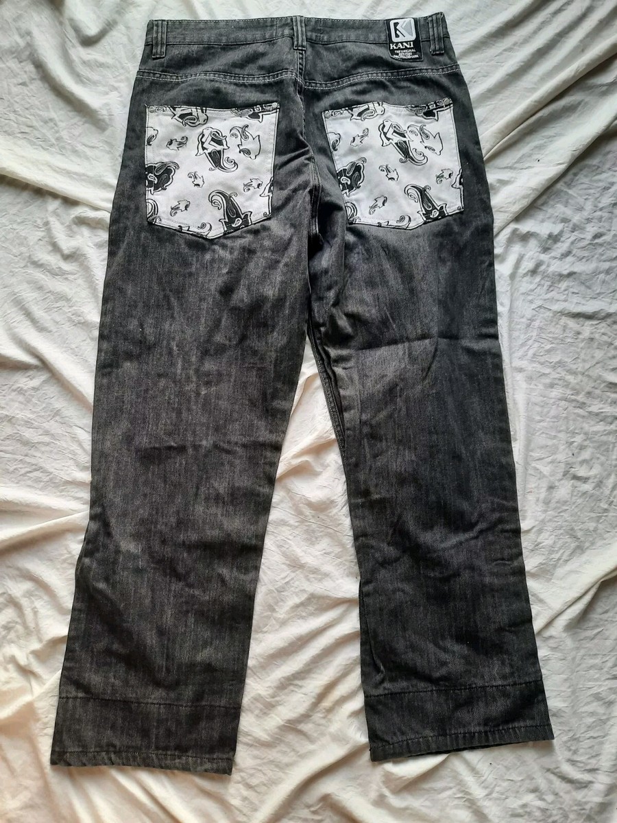 パンツ 90s Karl Kani Baggy Jean 92~3 HIPHOP VTG 90s Hip Hop Karl Kani Baggy Denim Jeans 38x34 black