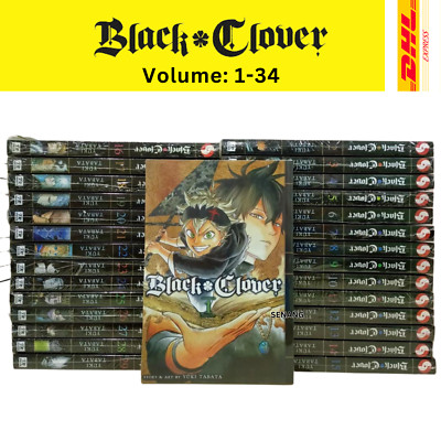 BLACK CLOVER Manga Set Vol 1-34 by Yuki Tabata English Comic Book - DHL Express