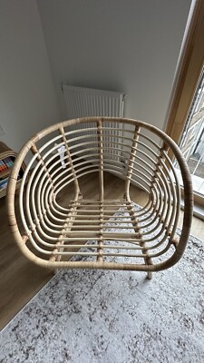 IKEA Buskbo Rattan Armchair Natural Colour With Free Cushions