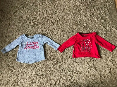 x Primark Girls Kids Baby 'I Love Santa' Christmas Tops Jumpers
