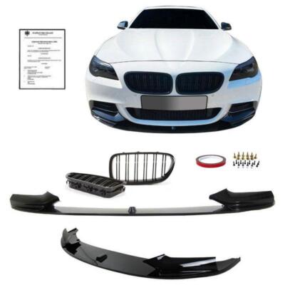 JOM Front Spoiler Lippe Kühlergrill schwarz ABE* SET passend für BMW 5er F10 F11