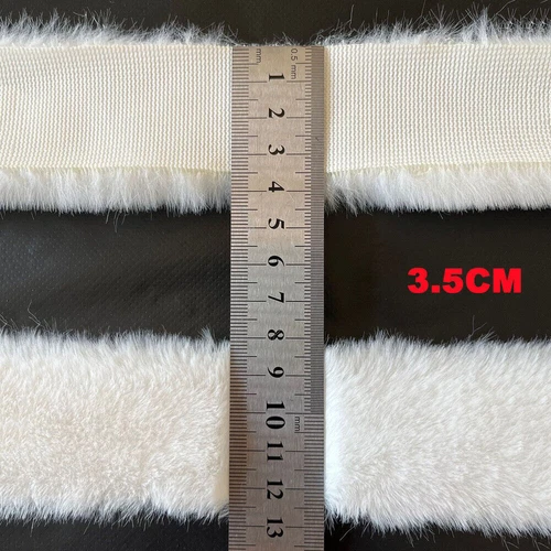 2Meter Faux Rabbit Fur White Strips Ribbon Edge Trim Sewing Clothing Cuffs Craft - Picture 6 of 24