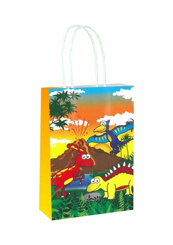 60 Pcs Dinosaur Party Favor Bags With Stickers - Dino Themed Goodie Bags For Birthday Decorations