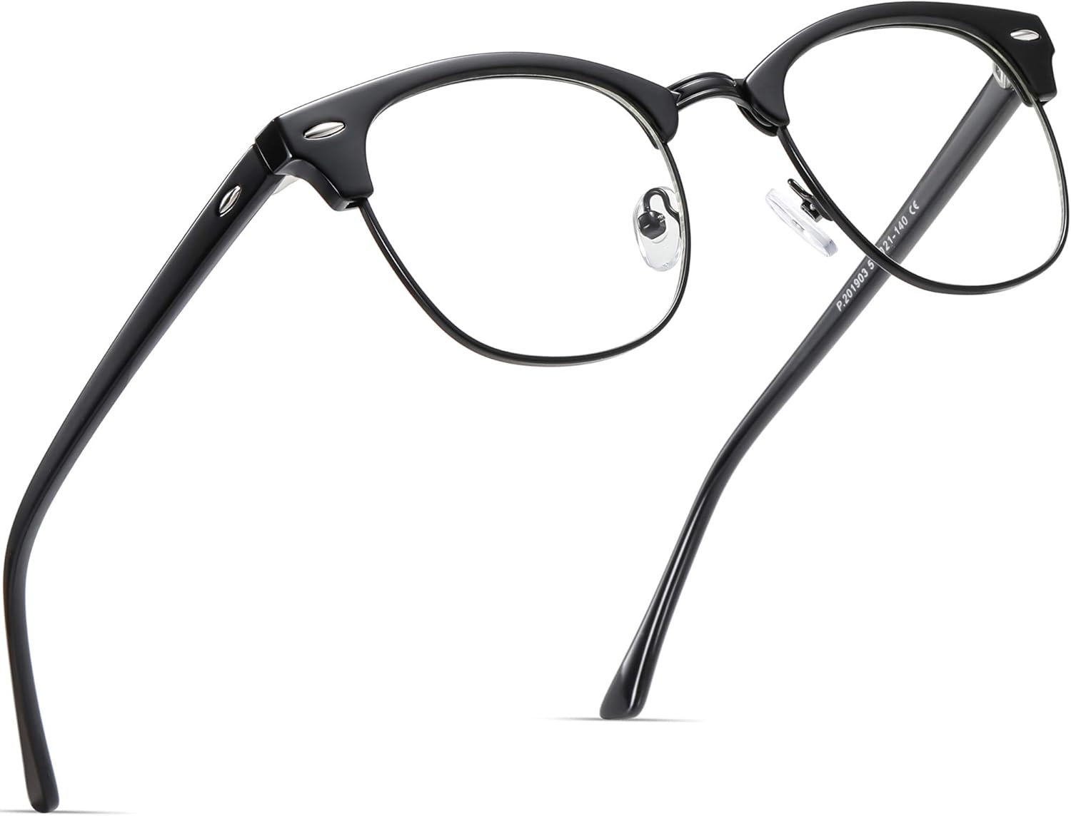 Blue Light Blocking Glasses Retro Semi Rimless UV400 Clear Lens Computer Eyewear