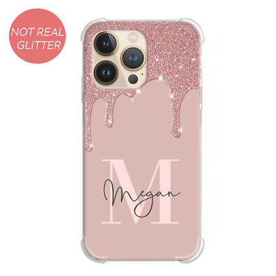 Personalisierte Handyhülle Name Stoßfest Silikon Cover für iPhone 14 11 12 13 16