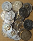 Full roll (20) - $10 Face Value - Ben Franklin Half Dollars - 90% Silver