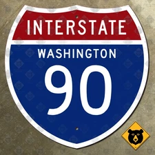 Washington Interstate 90 highway road route sign 1957 Seattle Spokane 12x12
