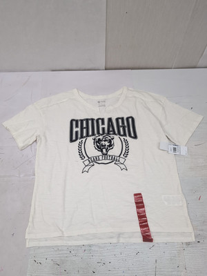 Women s Chicago Bears NFL Team Apparel Size XL V-Neck Tee Shirt Ivory/Cream AM7