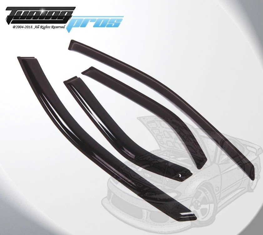 Juego de 4 viseras protectoras de lluvia para ventana canal de humo para Cadillac CTS 2003-2007 Foto 2 de 4