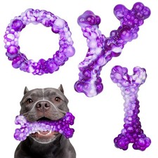 3Pack Dog Chew Toys for Aggressive Chewers, Indestructible Interactive Dog Ch...