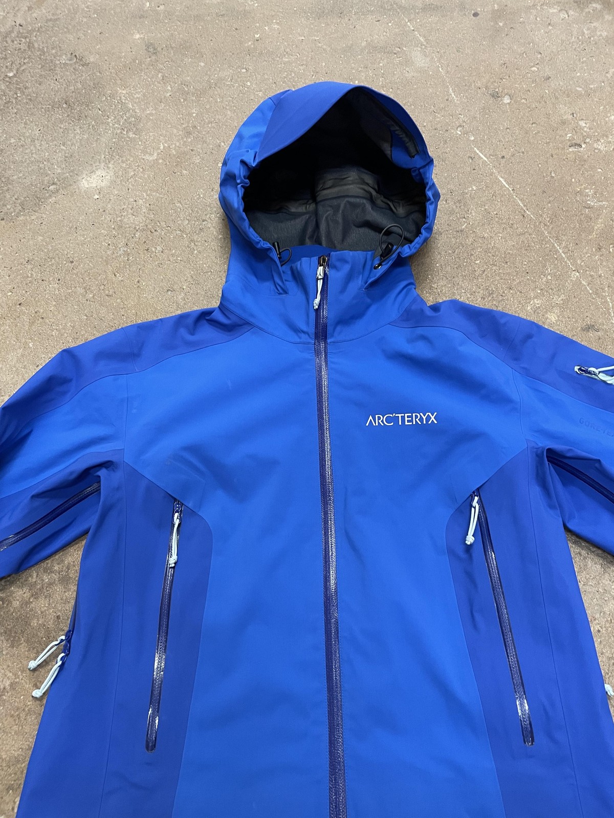 Arc'teryx Jacket Womens Medium Blue Gore Tex Hooded Waterproof Rain Shell Ski thumbnail 5