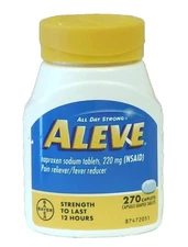 Aleve  All Day Strong 220 mg (NSAID Pain/Fever Reliever 270 Caplets Exp: 04/2026