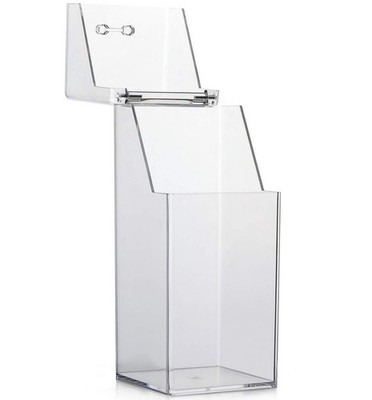 SYBL Square Acrylic Cosmetic Brush Organizer with Dustproof Lid, Transparent