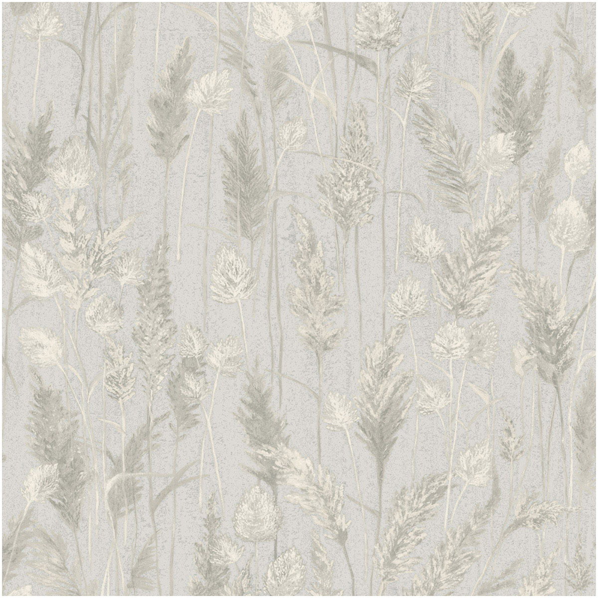 Vinyl Neutral Meadow Grasses Silver Wallpaper Botanical Leaf Trail Decor