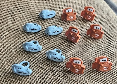 Lot Of 12 Disney Cars Movie Mater & Finn McMissle Ring Cupcake Toppers