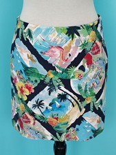 TALBOTS Tropical Summer Short Skirt Flamingo Sailboat Cotton Blend Size: 8P