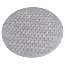 Bath Tub Shower Mats 25.6" x 25.6" Round Shape Non-Slip Mat for Bathroom Grey